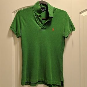 Women's Ralph Lauren Green Skinny Polo Size Small